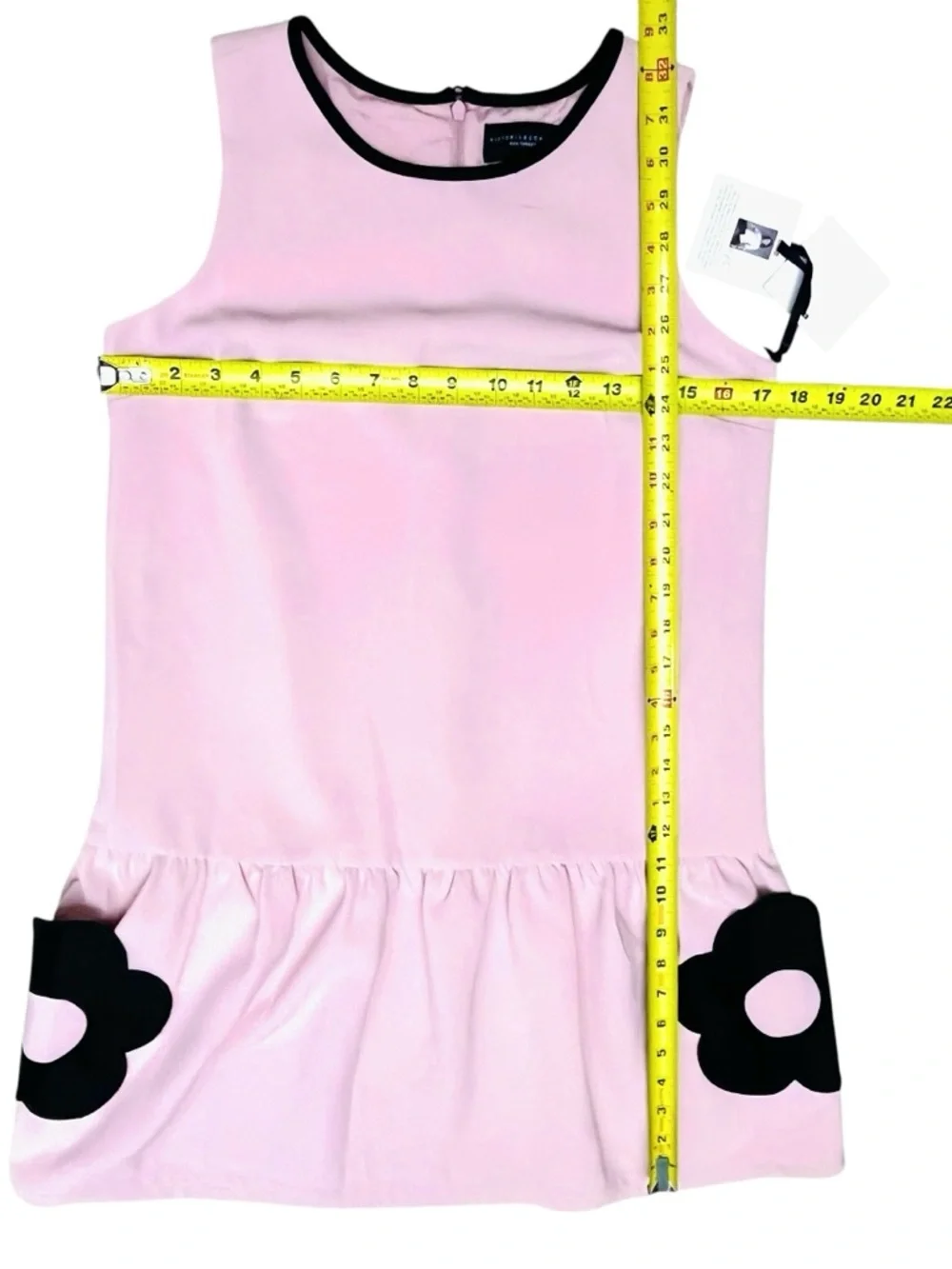 Victoria Beckham x Target Dress Dusty Pink Black/Floral/Pockets Ruffle Sz XL NEW